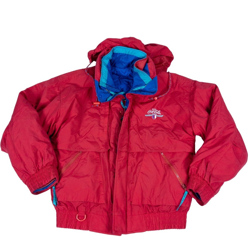 Vintage Coca Cola Gear Ski Jacket Mens Large Red 90s Ski Gaper Jerry Retro